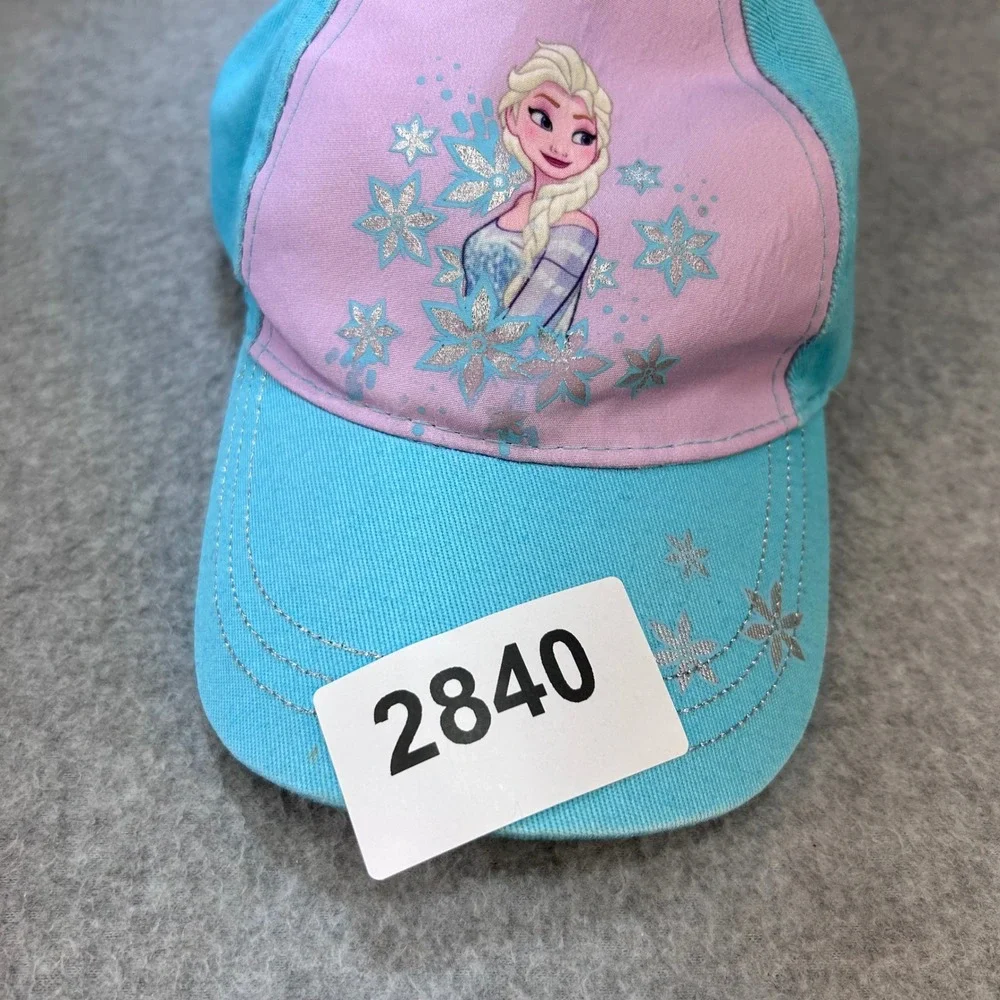 Elsa Disney Frozen Kids Blue Disney Baseball Cap Hat Glitter Snowflakes OSFM